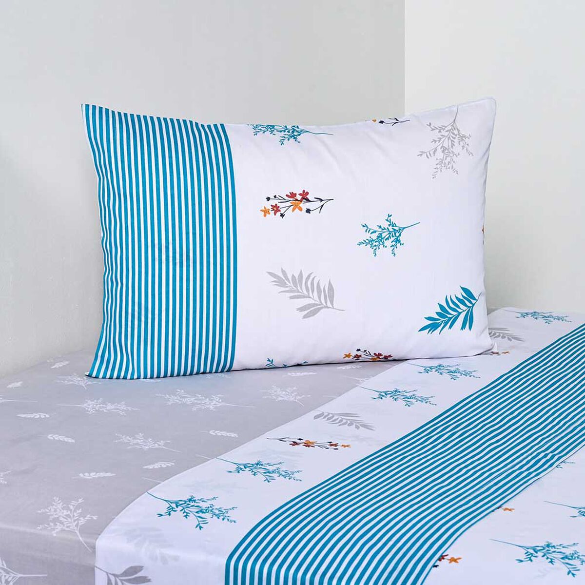 Juego de S&aacute;banas Estampado American Family 144 Hilos 1,5 Plazas Almond