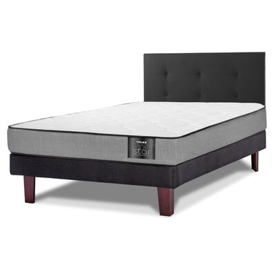 Imagen 2 del producto Cama Europea Flex 1,5 Plazas Star + Respaldo Royal Negro