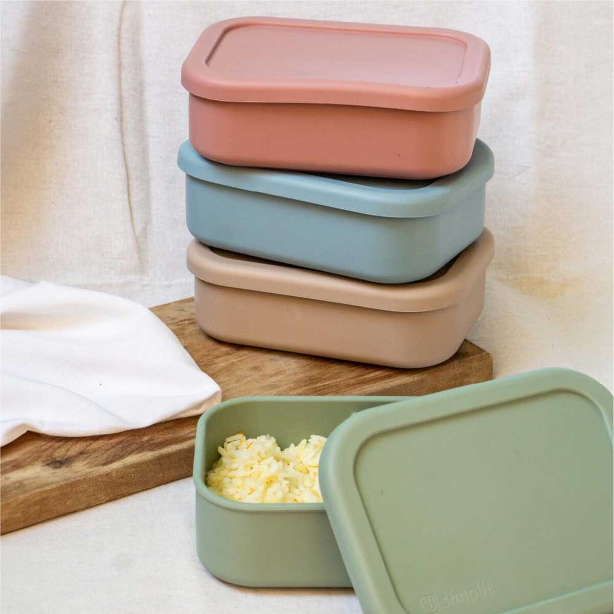 Contenedor Bento Box Herm&eacute;tico Simplit Pl&aacute;stico