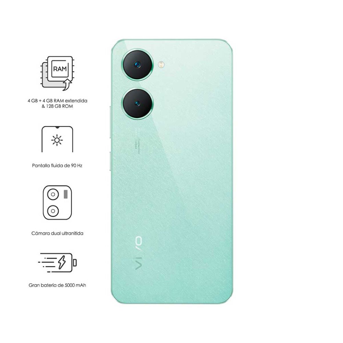 Celular Vivo Y03 128GB 6,56" Verde Liberado