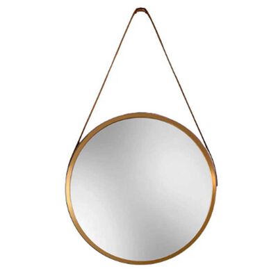 Espejo Plástico Vgo para Colgar con Correa Circular 53 cm Dorado