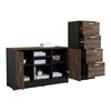 Combo Archivador 4 Cajones + Gabinete 2 Puertas TuHome Home Office Negro Soft-Co&ntilde;ac