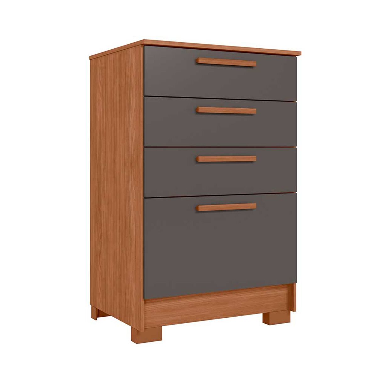Combo Clóset Casanova Fit 4 Puertas 2 Cajones Café y Gris + Cómoda Casanova Aruba 4 Cajones Café y Gris
