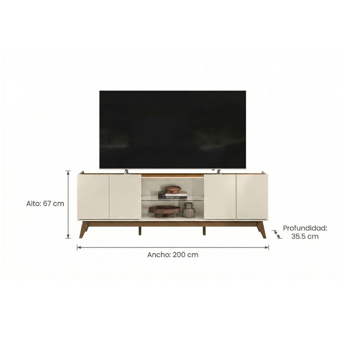 Rack TV Exit Guaruja Hasta 75" Beige
