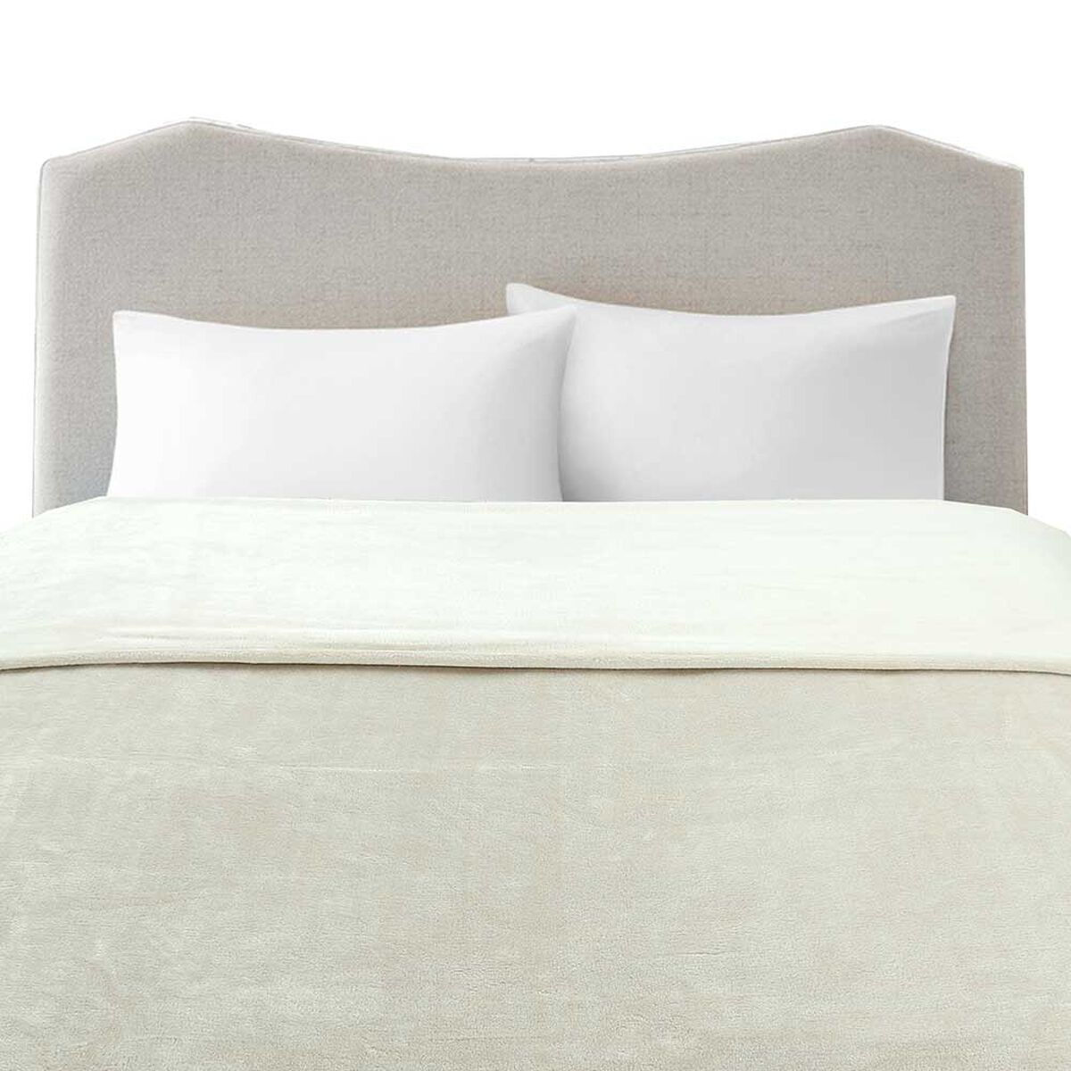 Frazada Flannel Illusions 2 Plazas Beige