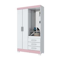 Clóset Home Mobili Titan 2 Puertas 3 Cajones Blanco Rosa