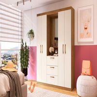 Closet Almore Uruguay 4 Puertas 3 Cajones Nogueira y Off White