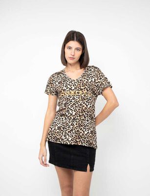 Imagen 1 del producto Polera Con Estampado Manga Corta Mujer Fiorucci Color-2, Negro