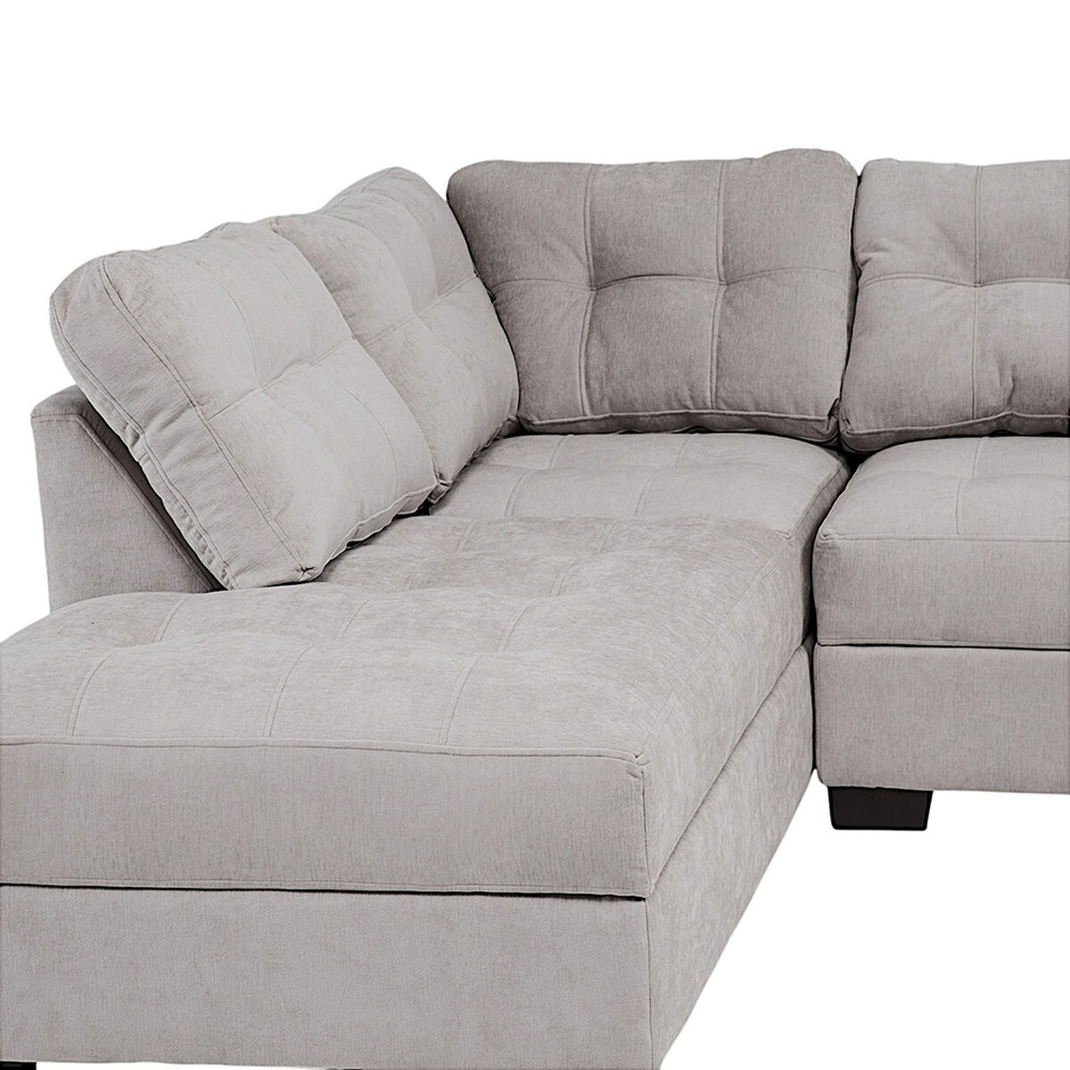 Seccional Izquierdo Muebles MPR Edimburgo 5 Cuerpos Gris Claro