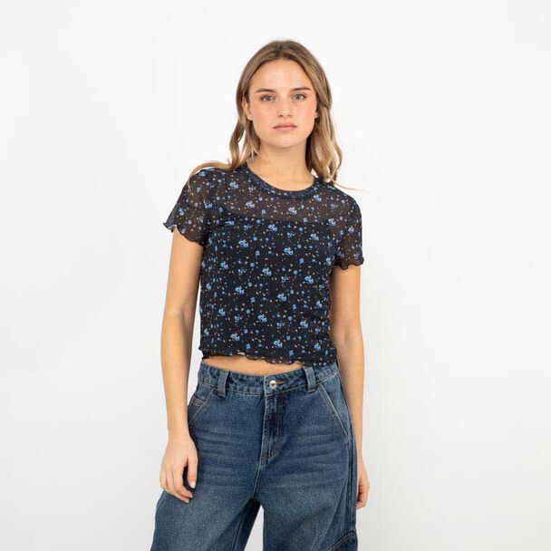 Polera Crop Manga Corta Mujer Icono