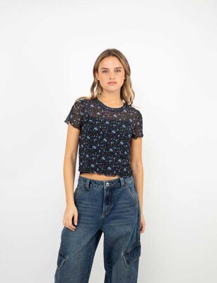 Imagen 1 del producto Polera Crop Manga Corta Mujer Icono Beige, Dark, Negro