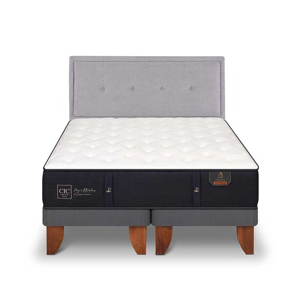 Cama Europea CIC Base Dividida 2 Plazas Premium + Respaldo