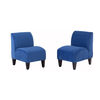 Juego de Living Bodevir Lua 3 Cuerpos + 2 Poltronas Felpa Azul Rey