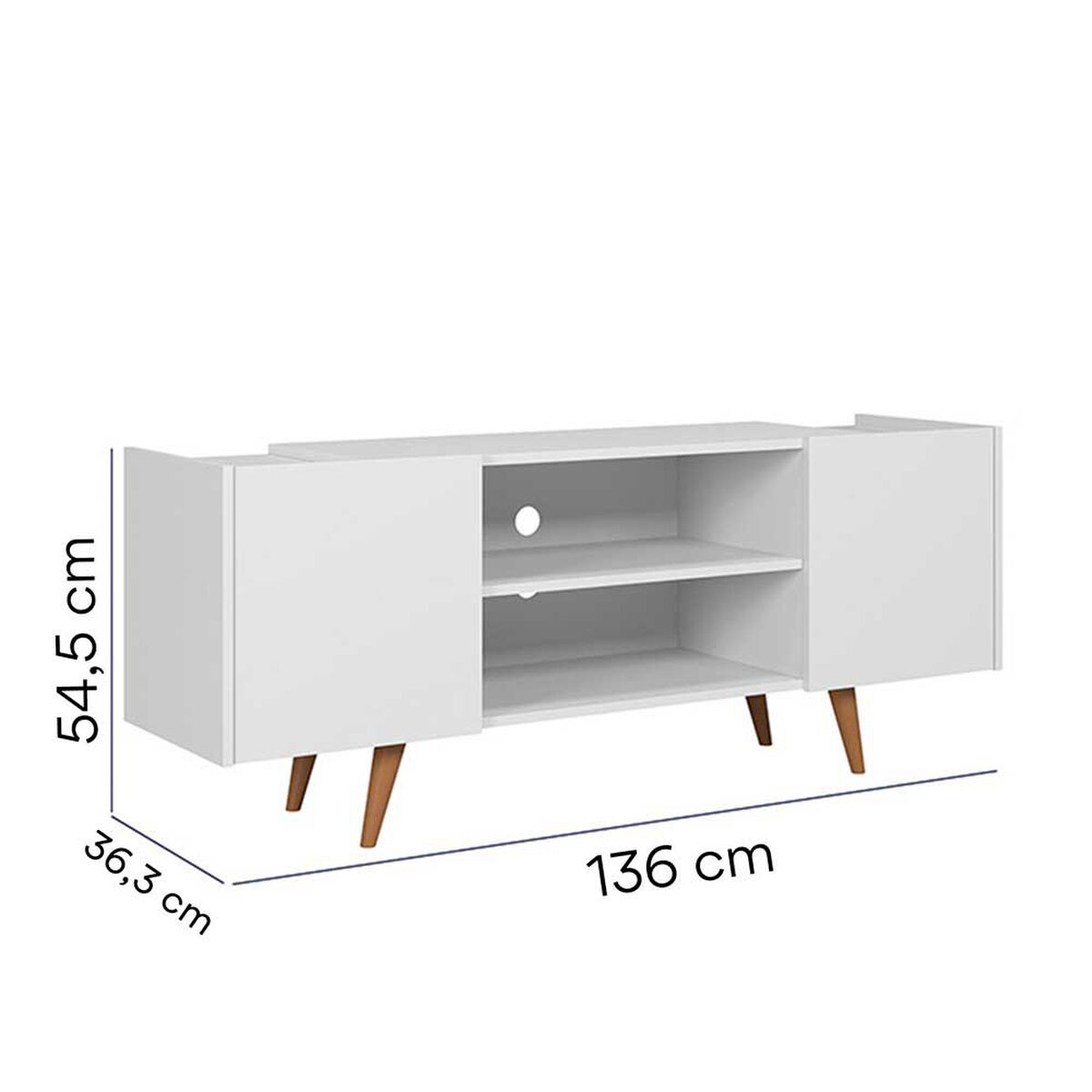 Rack TV River Altavision Hasta 55" Blanco