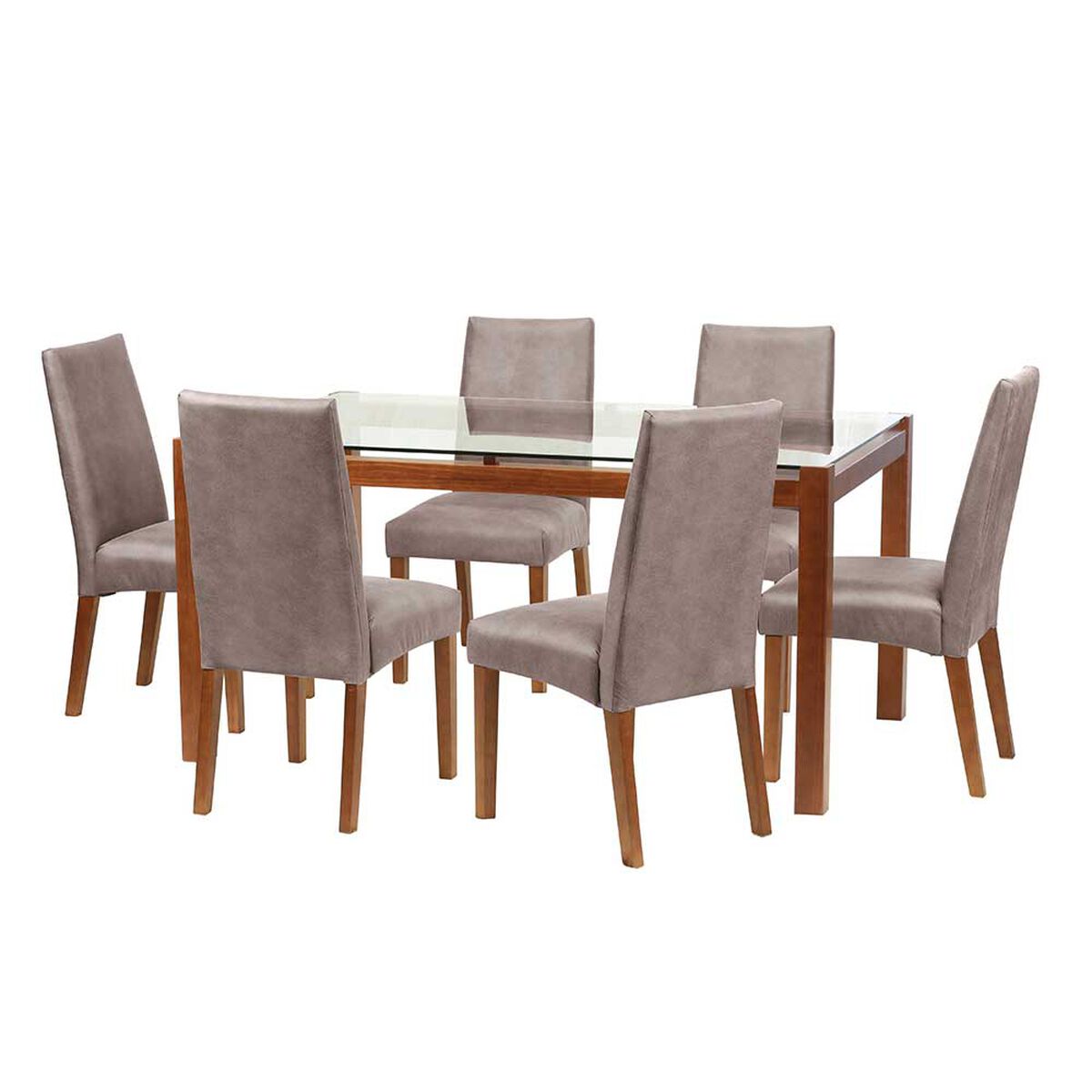 Juego de Comedor Latam Home Barcelona 6 Sillas Gris