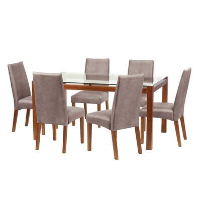 Juego de Comedor Latam Home Barcelona 6 Sillas Gris