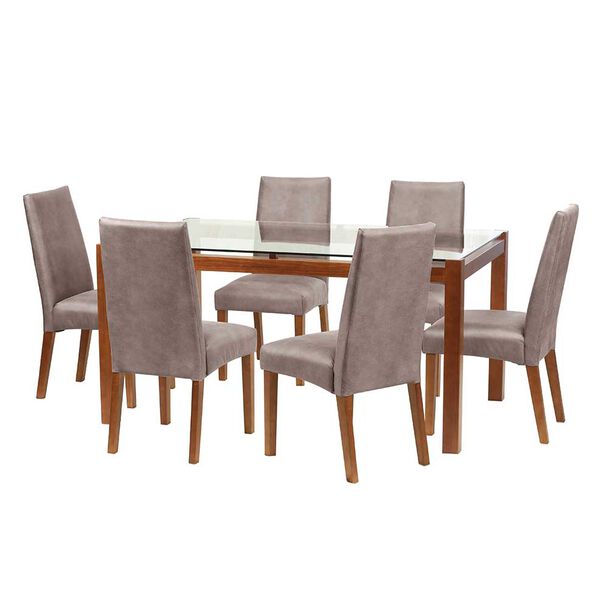 Juego de Comedor Latam Home Barcelona 6 Sillas Gris