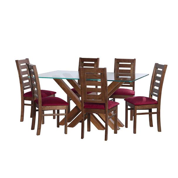 Juego de Comedor Latam Home Merida 6 Sillas Burdeo