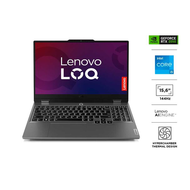 Notebook Gamer Lenovo LOQ Core i5 8GB 512GB SSD 15,6"" NVIDIA RTX2050