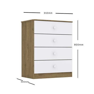 Imagen 2 del producto Cómoda Home Mobili Bixar 4 Cajones Blanco
