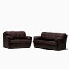 Juego de Living Cabsur Caburga Sof&aacute; 3 Cuerpos + Sof&aacute; 2 Cuerpos PU Caf&eacute;