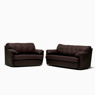 Juego de Living Cabsur Caburga Sofá 3 Cuerpos + Sofá 2 Cuerpos PU Café