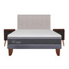 Cama Europea CIC 2 Plazas Ortopedic Advance + Respaldo + 2 Veladores Tigris