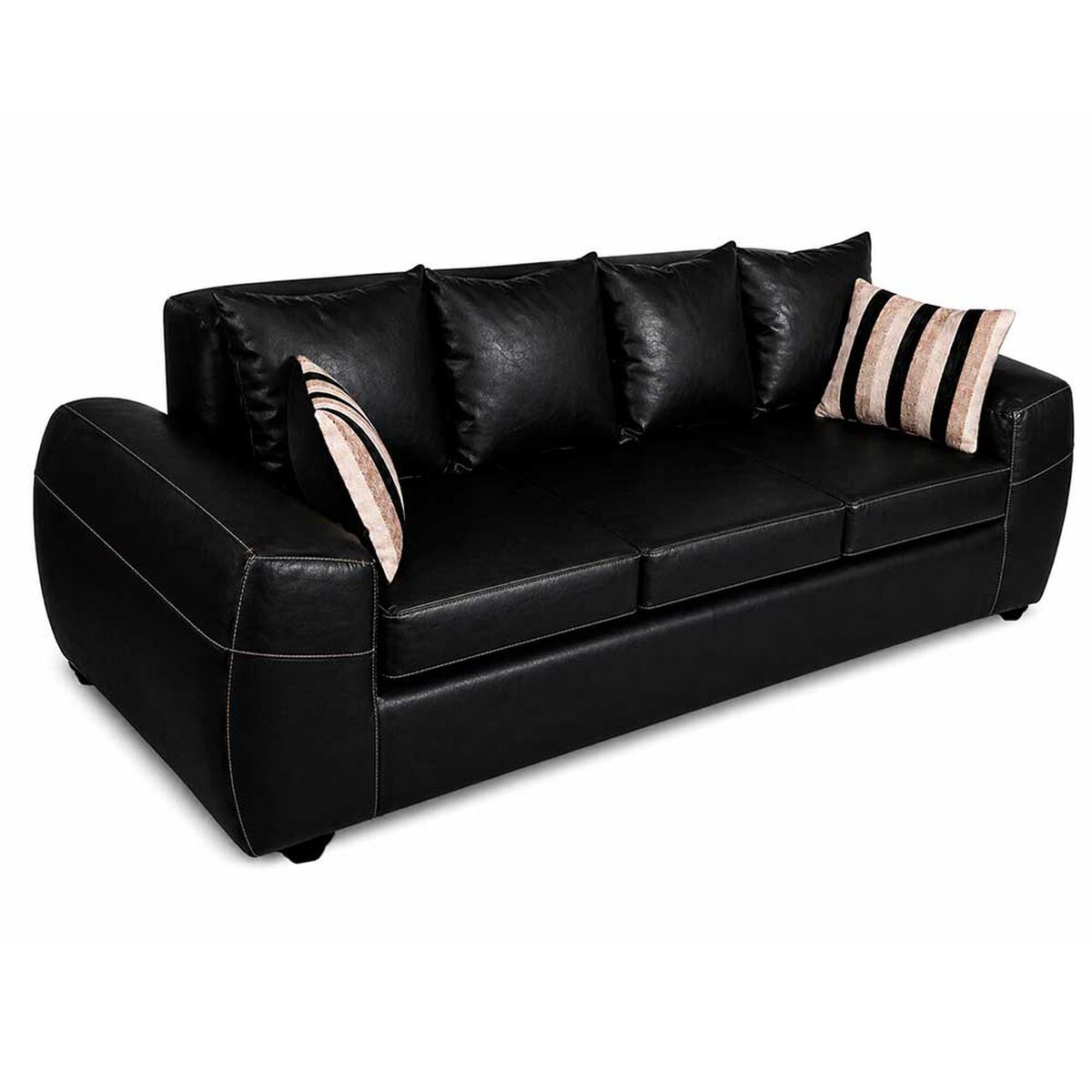 Sof&aacute; Elegant Detail New Houston 3 Cuerpos Negro