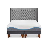 Cama Europea CIC Base Dividida King Alaska + Respaldo Sesia