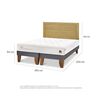 Cama Europea CIC Base Dividida King Cocopedic + Respaldo Milan Mostaza