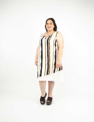 Imagen 1 del producto Vestido Midi Sin Mangas Mujer Extralindas Beige, Crudo, Negro