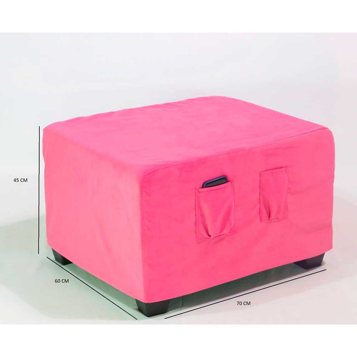 Pouf Cabsur Sorrento Felpa Rosado