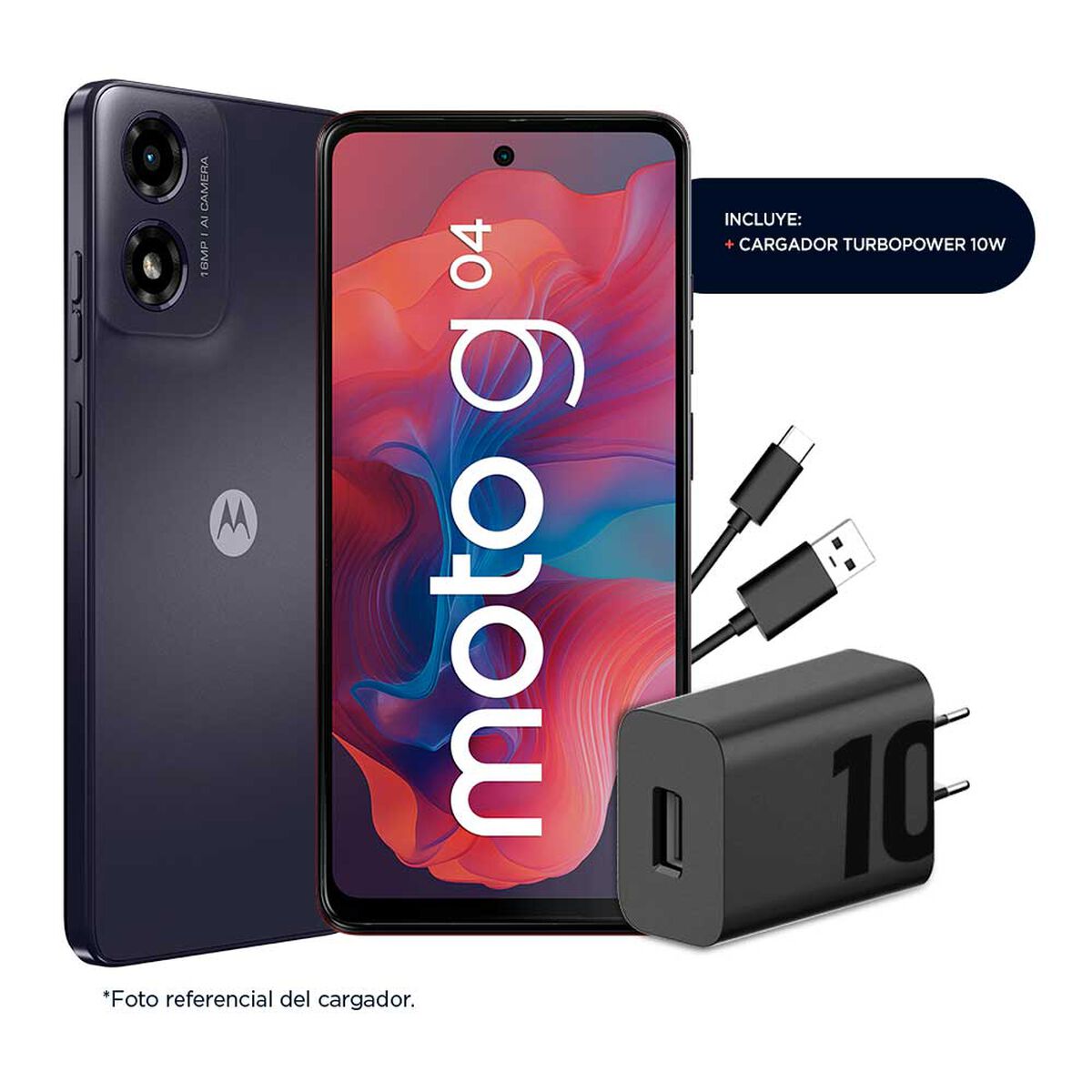 Celular Motorola Moto G04 128GB 6,56" Negro Liberado