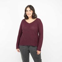 Sweater Mujer Extralindas Burdeo, Negro