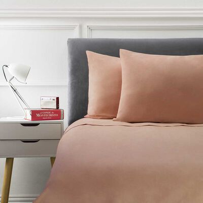 Imagen 1 del producto Juego de Sábanas Liso Casanova 144 Hilos 1,5 Plazas Coral