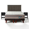 Cama Europea Flex Base Dividida S&uacute;per King M&aacute;ximo Cobre + Respaldo Design Grafito + 2 Veladores Rover