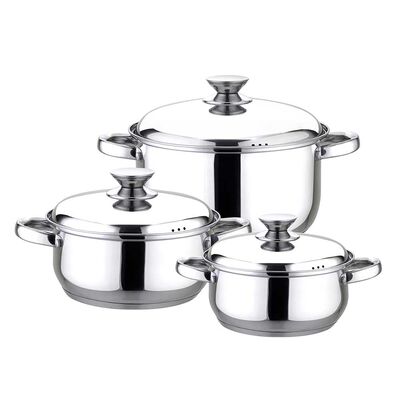 Imagen 2 del producto Batería de Cocina Acero Inoxidable Fantuzzi Pavia 6 Piezas + Tetera Acero Inoxidable Fantuzzi Trinni 2,5 lt