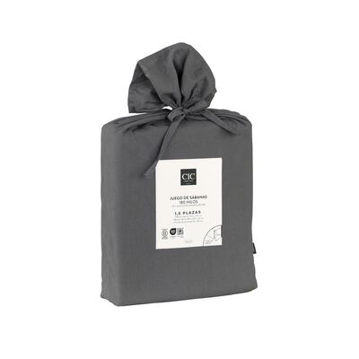Imagen 2 del producto Set Sabanas CIC 180 Hilos 1,5 Plazas Gris