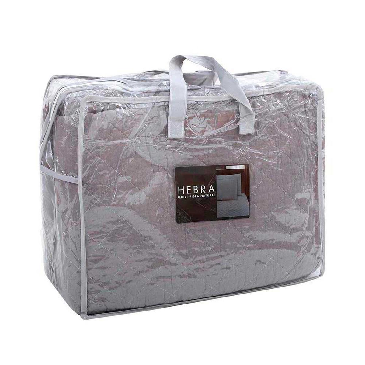 Quilt Hebra Dib 2 Plazas Fibra Natural Gris