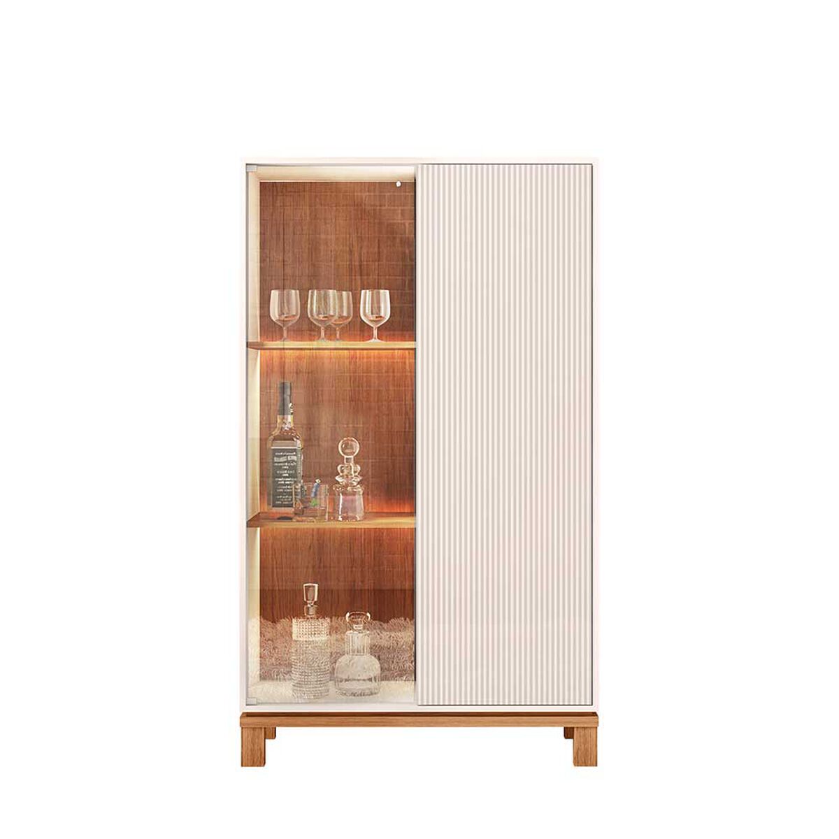 Vitrina Decocasa Mondrian Off White Castaño
