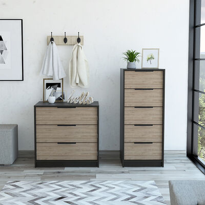 Imagen 2 del producto Set Cómoda 5 Cajones + Cómoda 3 Cajones TuHome Kaia