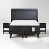 Cama Europea Drimkip 2 Plazas Hibrido Premium + Respaldo + 2 Veladores