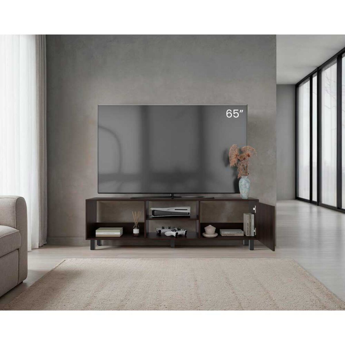 Rack Tuhome Tunez Hasta 65" Nogal Europeo