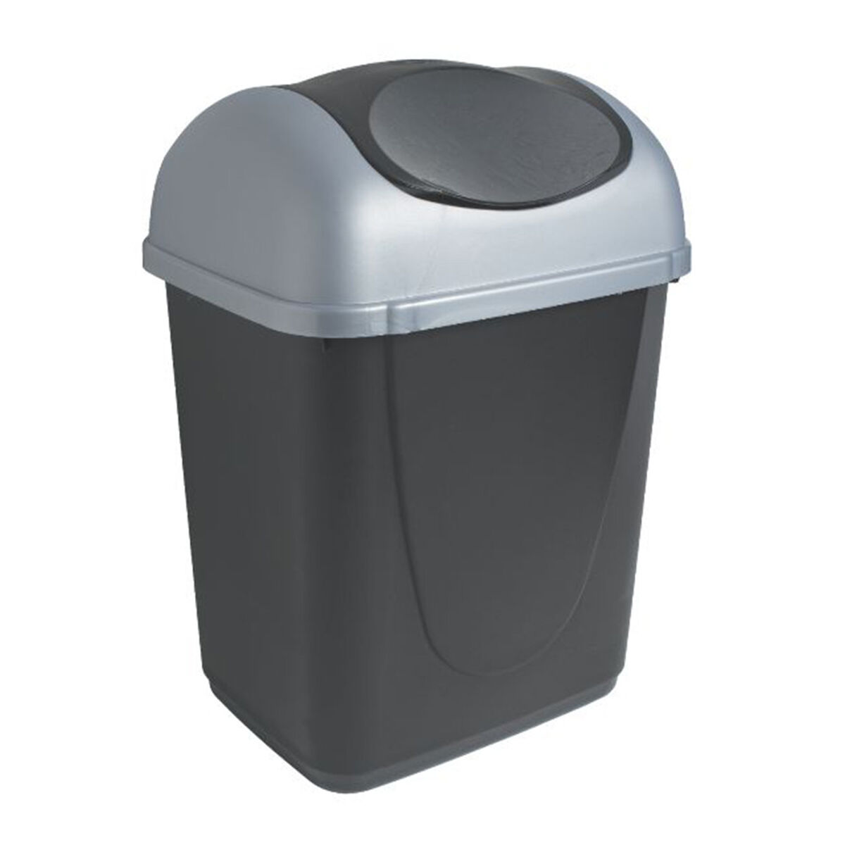 Basurero Pl&aacute;stico San Bernardo Vaiven Negro 11 lt