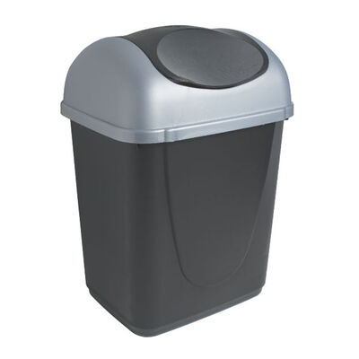 Basurero Plástico San Bernardo Vaiven Negro 11 lt