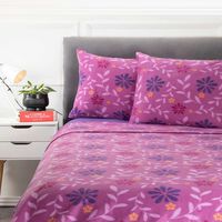 Juego De Sábanas Polar Casanova 1.5 Plazas Flores, Greek, Leaves, Paisley, Stripe