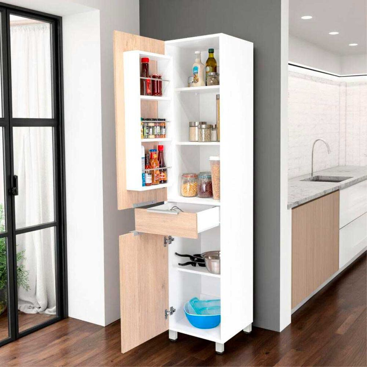 Despensa TuHome Melia Rovere y Blanco