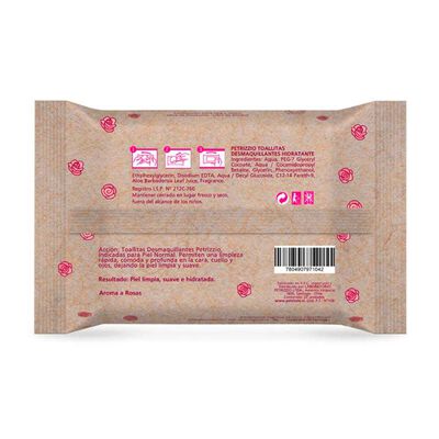 Imagen 2 del producto Toallitas Desmaquillantes Biodegradable Pepino 25 Unidades Petrizzio