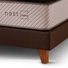 Cama Europea Rosen Base Dividida 2 Plazas Nest + Respaldo + 2 Veladores Ray