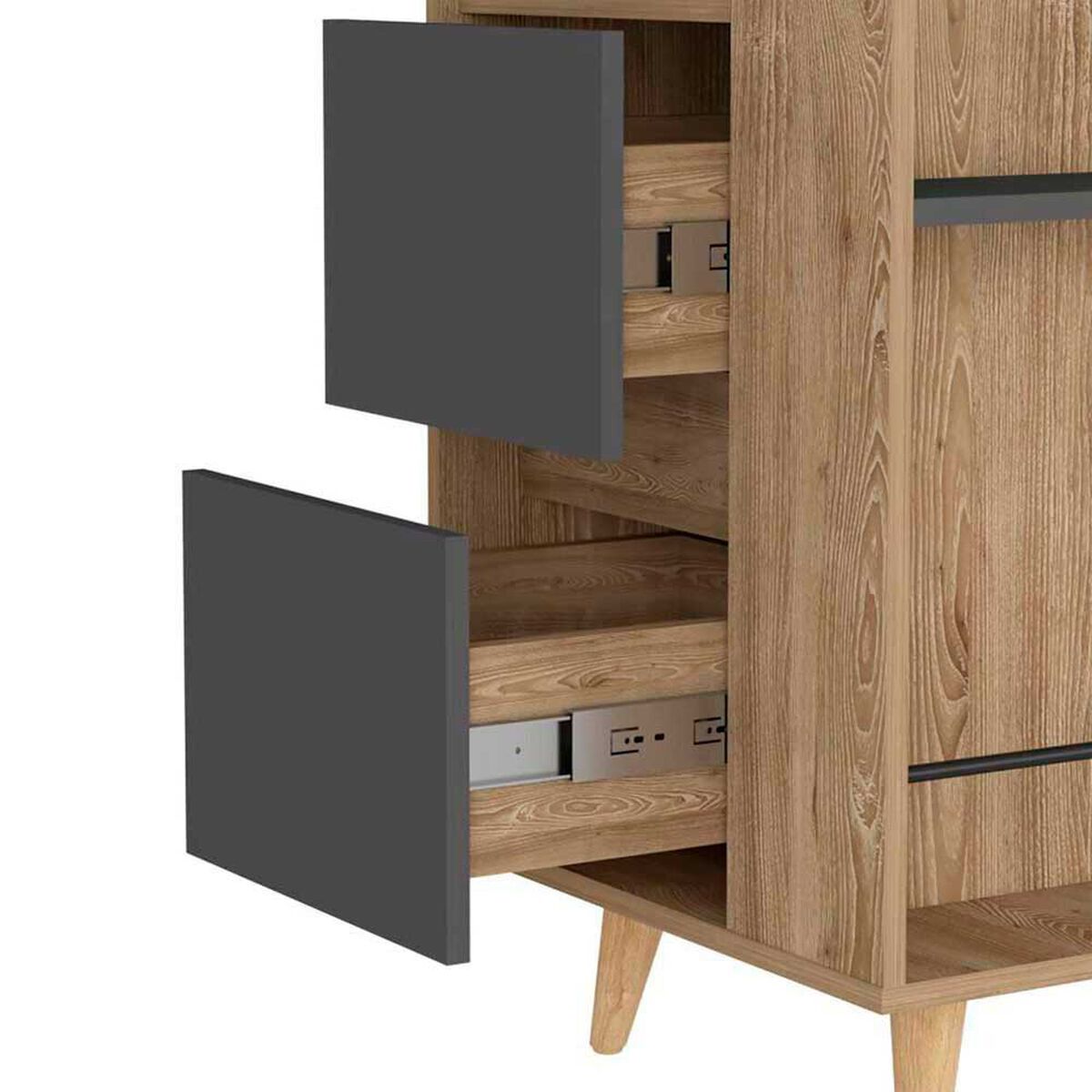 Bar Esquinero TuHome Salem 2 Cajones Miel Plomo